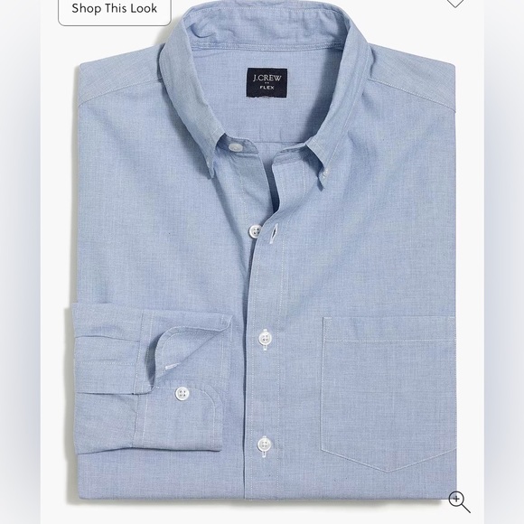 J. Crew Factory Light Blue Slim Flex Casual Button Down Shirt Waterfall Blue L - Picture 4 of 12